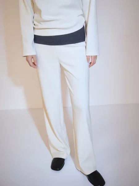 Штани палаццо MANGO білий