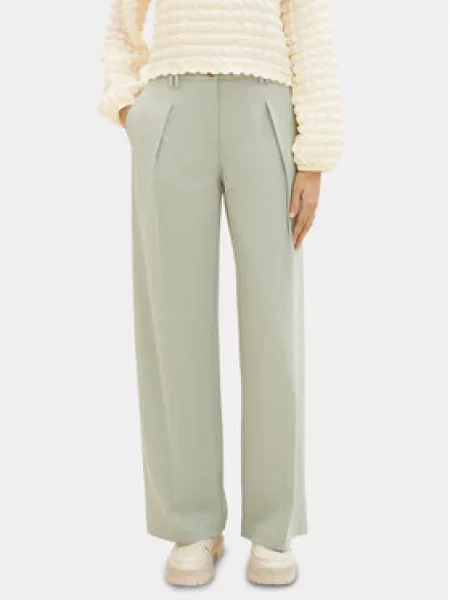 Tom Tailor Kalhoty z materiálu Wide Leg zelená