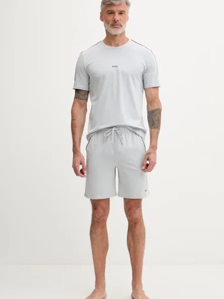 BOSS loungewear kratka majica z elastanom Unique T-Shirt siva