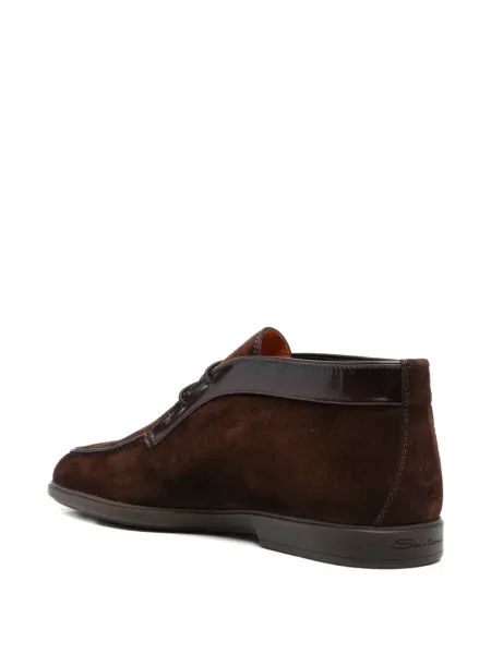 Desert boots Santoni με κορδόνια με δαντέλα καφέ