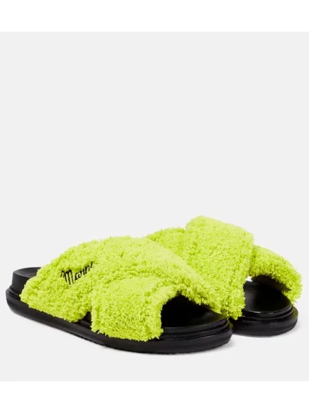 Sandale Marni din material terry verde