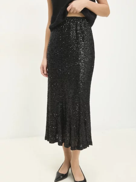 Fustă midi Answear Lab până la genunchi negru