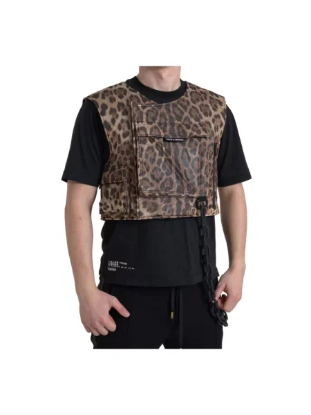 Jedwabna kamizelka Dolce And Gabbana brązowa