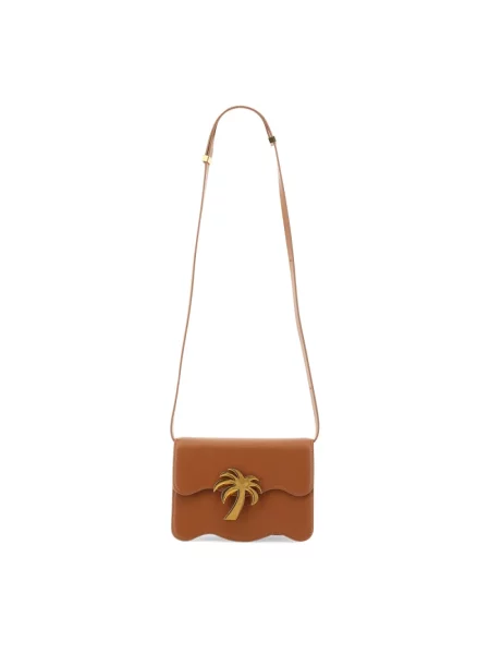 Torba plażowa Palm Angels skórzana brązowa