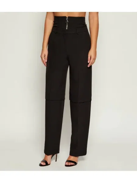 Patrizia Pepe Pantaloni | Relaxed fit | high waist negru
