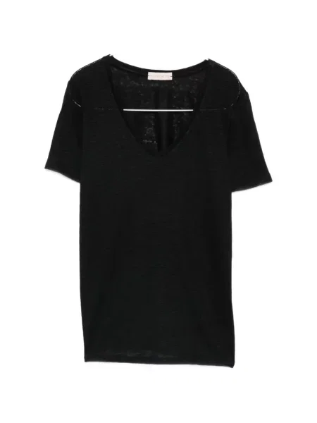 Tricou Purotatto cu decolteu în V negru