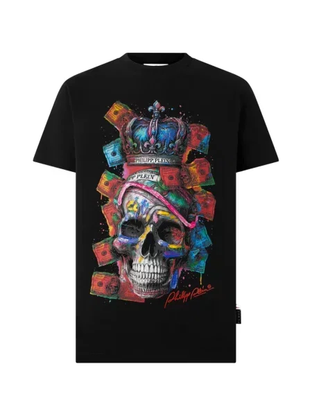 Tricou Philipp Plein cu imagine negru