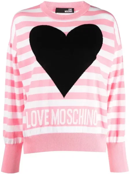 Суитчър Love Moschino с принт розово