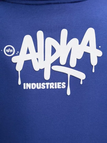 ALPHA INDUSTRIES Tréning póló kék / fehér lila