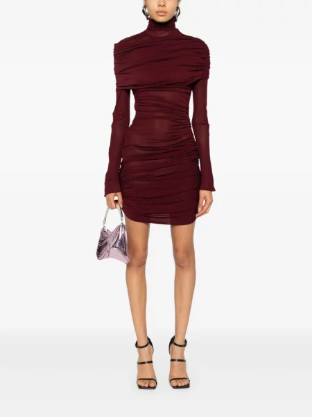 Suknele Mugler su raukiniais raudona