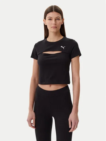 Puma Tricou Ess Cut-Out negru