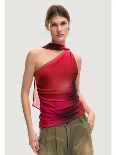 Desigual Apatiniai marškinėliai TS_BRATISLAVA Casual Fit raudona