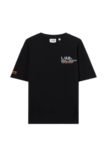 Тениска L/ab C/o Off-white с принт бяло