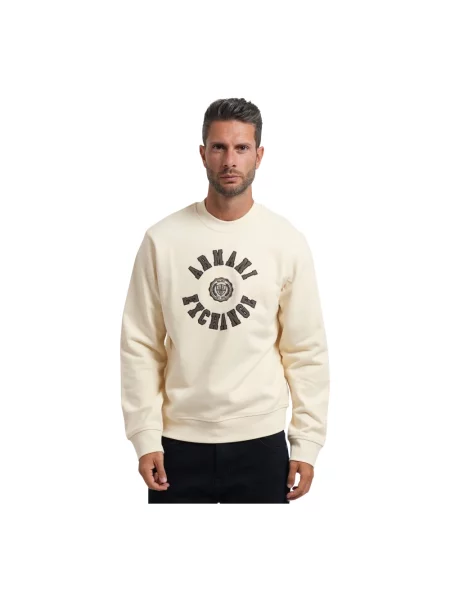 Bluza Armani Exchange z logo beżowa
