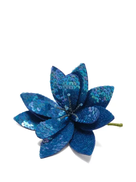 Brosa Maliparmi cu paiete cu model floral albastru