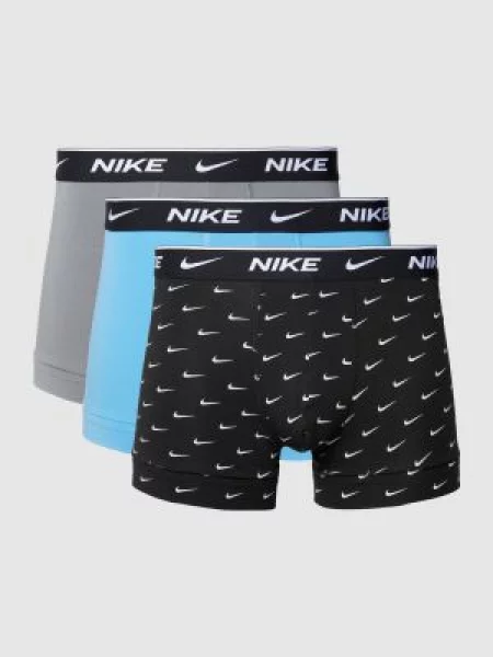 Bokserki Nike Everyday Cotton Stretch Trunk 3 pary swoosh print/grey/uni. blue szare