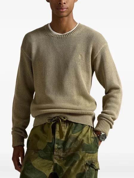 Μικρός κασκέτο Polo Ralph Lauren με χαμηλή μέση υφαίνω διαγωνίως πράσινο