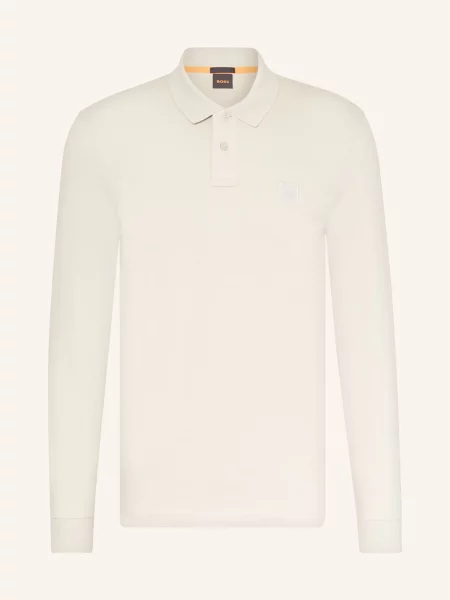 Boss Koszulka Polo Z Dżerseju Passerby Slim Fit beige beżowa