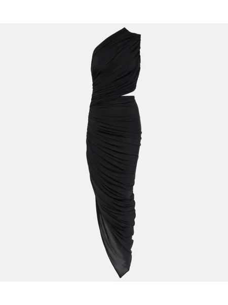 Rochie midi Alaïa din jerseu până la genunchi de costum negru