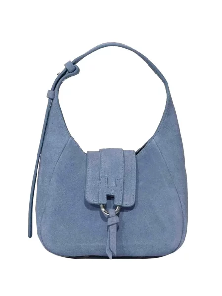 Geantă shopper Hogan din piele de căprioară albastru