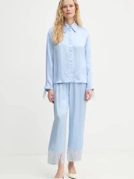 Пижама The Sleeper дамска от сатен синьо