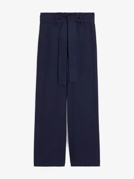 Culotte kalhoty ze vzdušné lněné látky modré