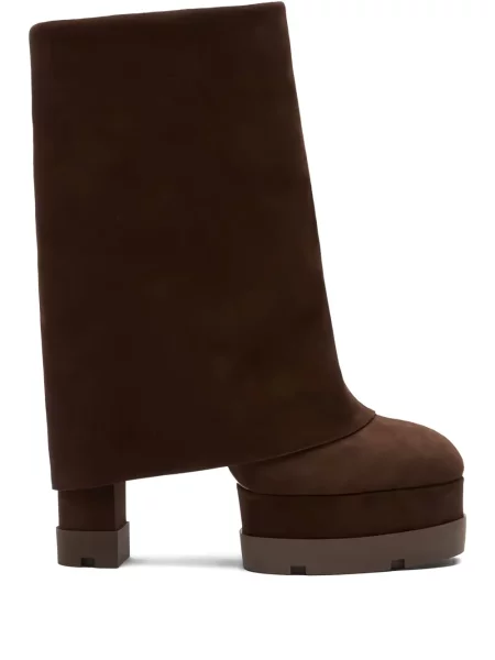Botine Casadei cu platformă maro