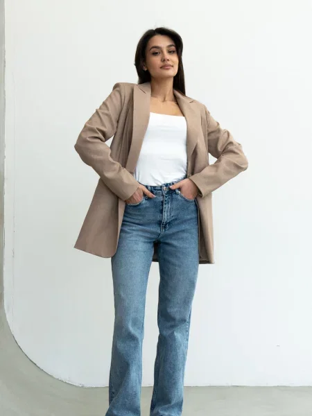 Блейзер RiMari бавовна/поліестер бежевий