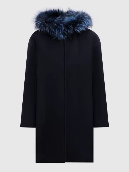 Пальто з кашеміру зі знімним жилетом Colombo синє