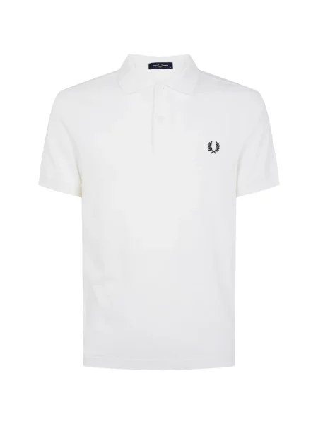 Tricou polo Fred Perry cu broderie alb