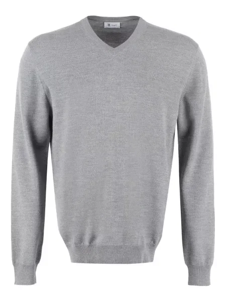 Pulover The (alphabet) cu decolteu în V gri