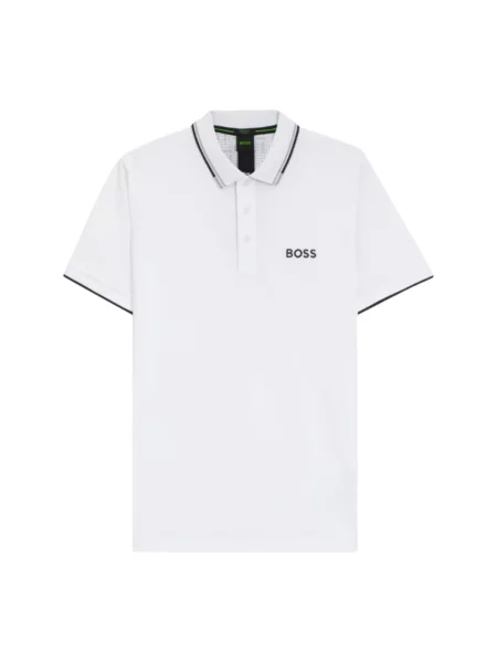 BOSS Green polo z aplikacją biały