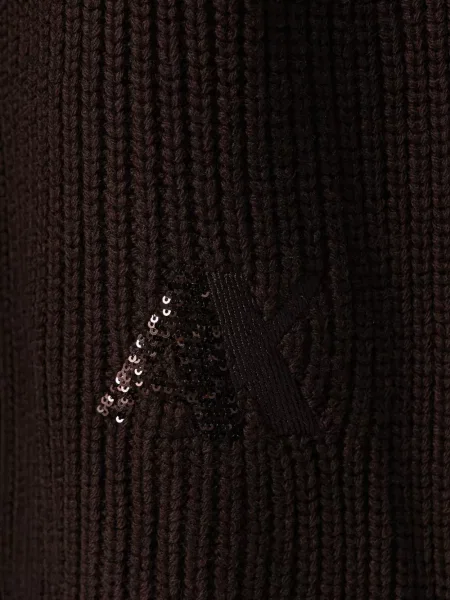 Fular Armani Exchange cu paiete tricotate maro