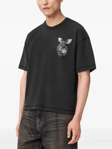 Tricou Allsaints cu imagine negru