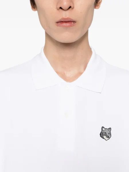 Polo Maison Kitsune alb