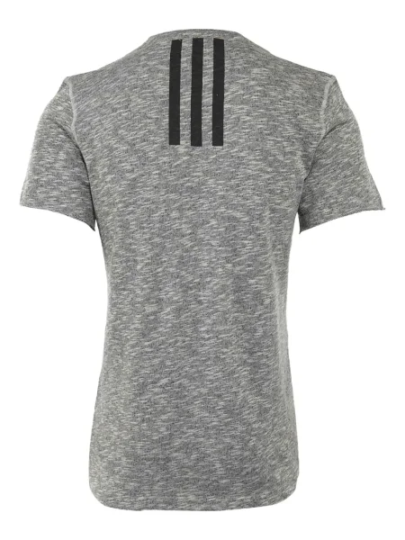 Dzianinowe haftowane polo Adidas w paski szare