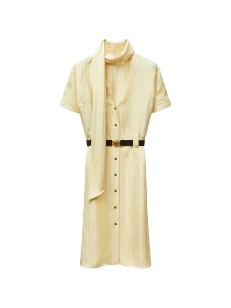 Rochie midi Versace de mătase galben