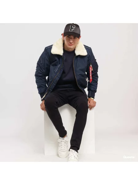Kurtka skórzana Alpha Industries niebieska