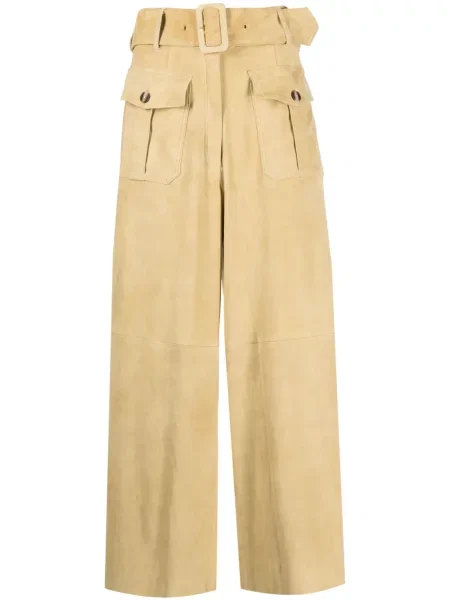 Pantaloni Paula din piele de căprioară