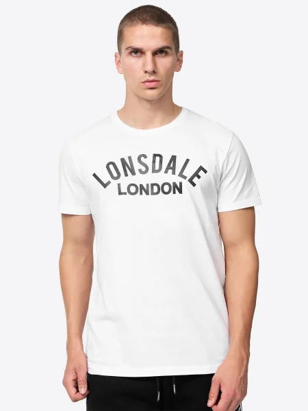 LONSDALE Tricou Brafield negru alb