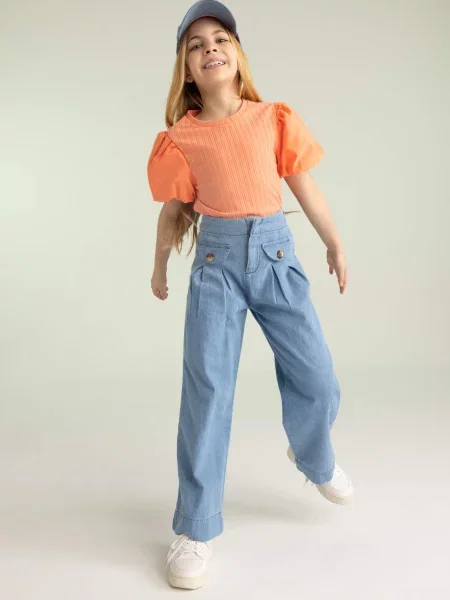Pantaloni copii Defacto gri