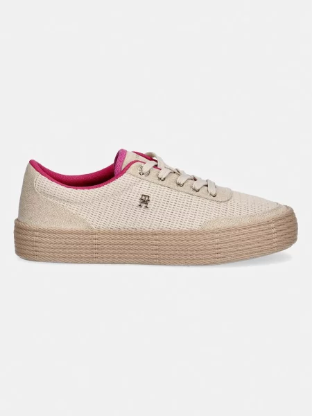 Tommy Hilfiger TH FOXING PLATFORM ROPE tenisky dámske béžová