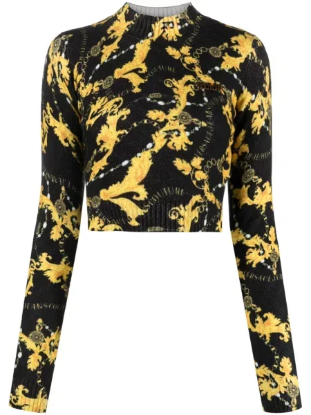 Ogrlica Versace Jeans Couture s printom crna