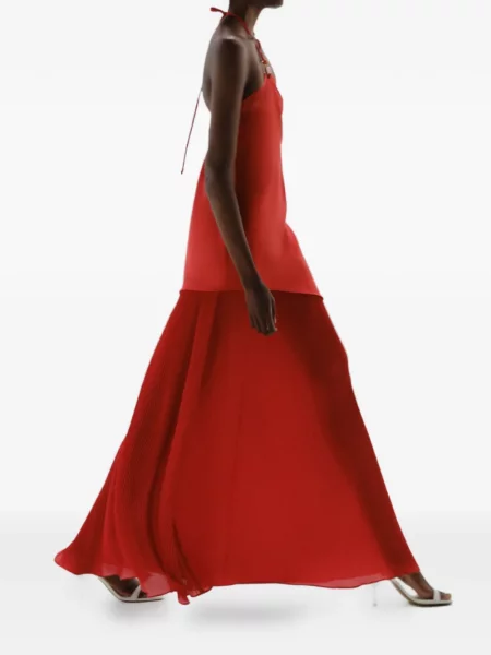 Rochie maxi Baobab cu gât halter roșu