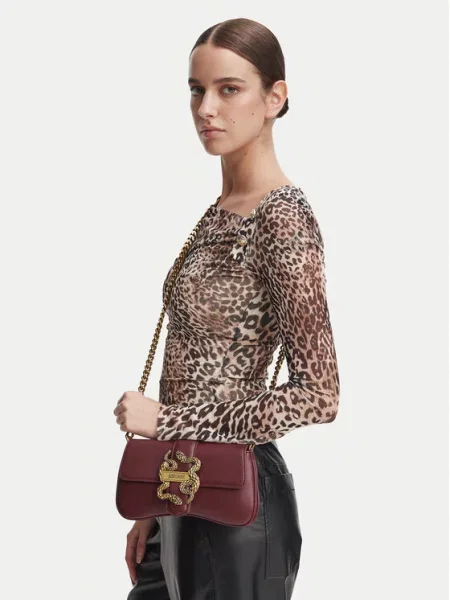 Torbica Just Cavalli Iconic Snakes Tamno crvena
