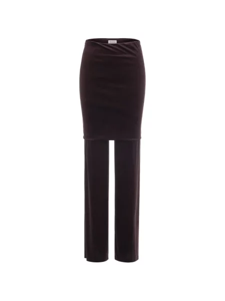 Pantaloni The Andamane de catifea maro