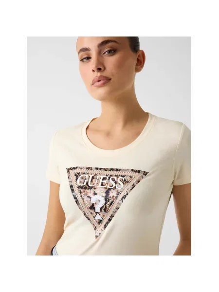 GUESS Tricou LEO alb