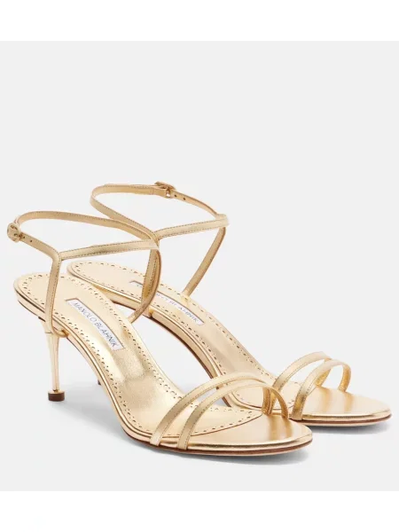 Sandale Manolo Blahnik din piele auriu