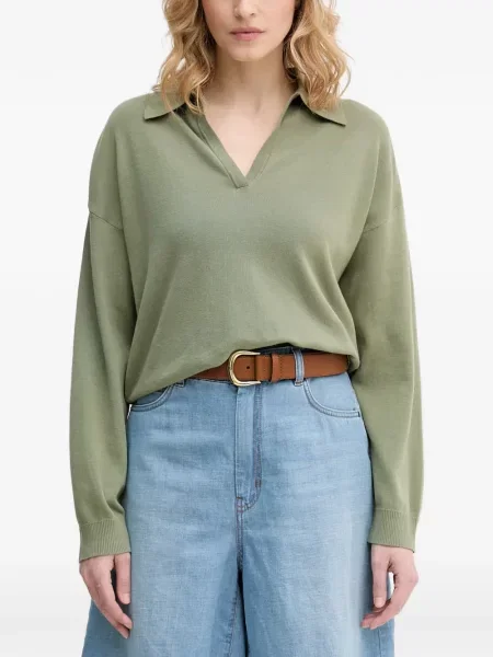 Gulerat lung tricou polo Benetton verde