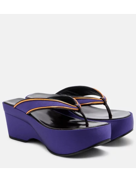 Chiloți tanga Dries Van Noten din satin violet
